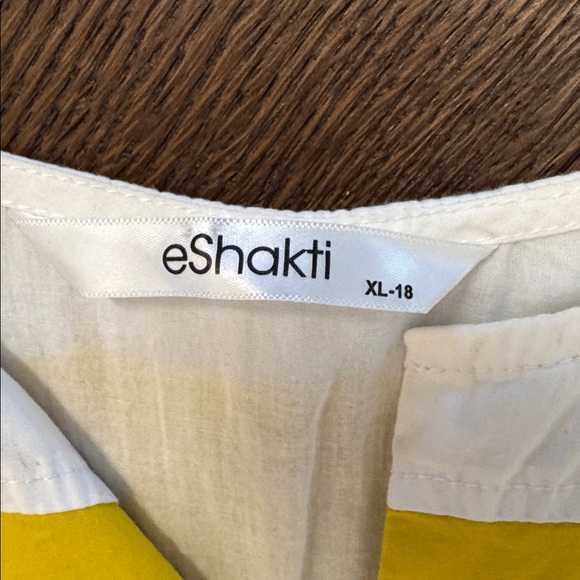 Eshatki Yellow/a white Chevron Maxi Dress size XL - Picture 4 of 5